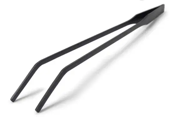 Pinzas curvas de acero inoxidable anodizado en negro view 3