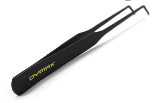 Pinzas curvas de acero inoxidable anodizado en negro