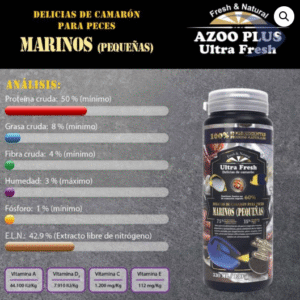 Delicias de camarón para peces marinos pequeñas